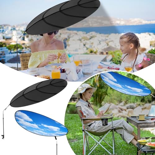 Large Adjustable Office Cubicle and Desk Shade,51'' Portable Cubicle Light Shade with Clamp Foldable Rotatable Canopy Blocks Light or Disturbance for Working Accessories(Blue Sky) - style: Blue Sky