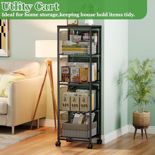 Sbanmao 4 Drawer Rolling File Cabinet, Mobile Filing Cart with Wheels Black - size: 4 Drawers| Vertical