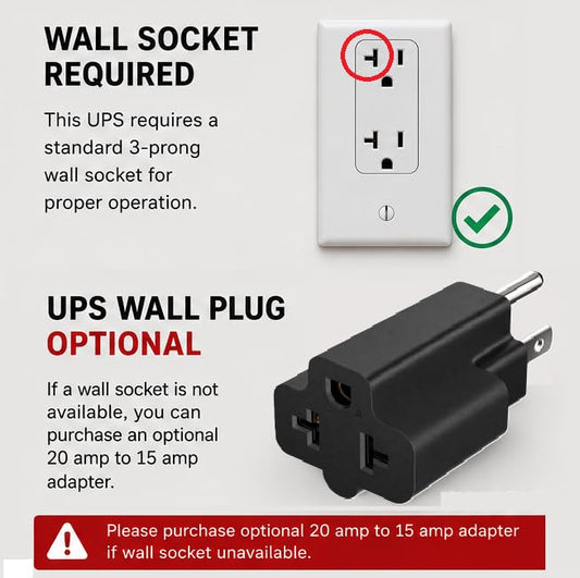 2000VA/1200W Battery Backup UPS with AVR, 6 Outlets for PC - size: 2000-VA