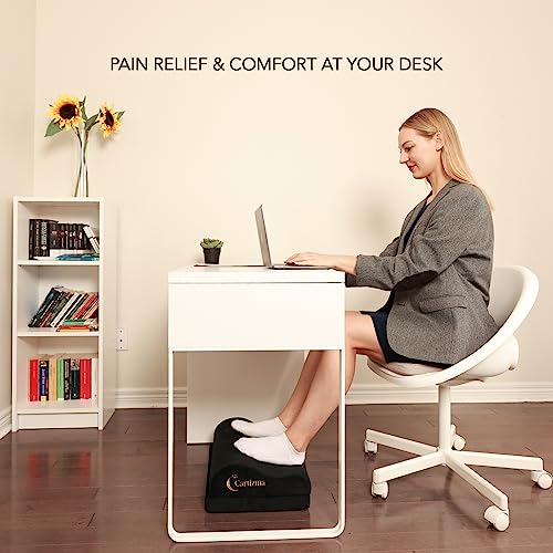 Foot Rest for Under Desk at Work-Ergonomic FootRest UnderDesk Foot Stool for Pain Relief with Washable Covers-Non-Slip Under Desk Footrest Office, Home & Travel-Adjustable Office Foot Rest - color: Black