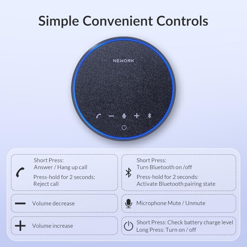 Conference Speakerphone, 3 AI Mics 360 Voice Pickup, AI Noise Reduction - color: FreeChat 101(3 Mics)