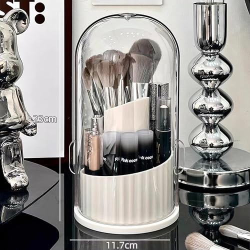 Makeup Brush Holder Organizer with Lid Makeup Brushes Organizer for Vanity Desktop Bathroom Countertop Cosmetic Display Cases