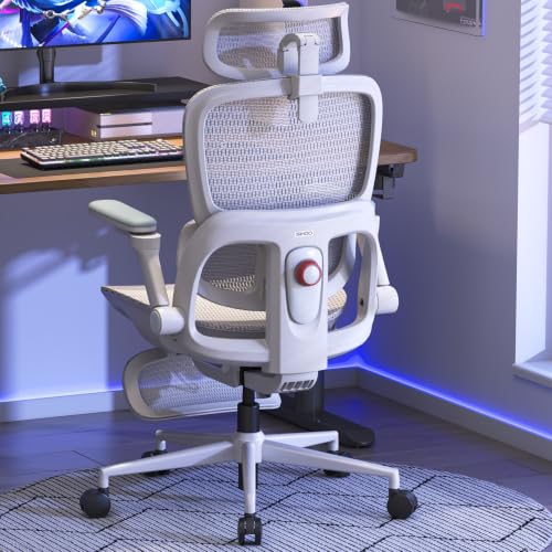 SIHOO B300 Pro Ergonomic Office Chair with Footrest, 4D Lumbar Support - color: Light Grey
