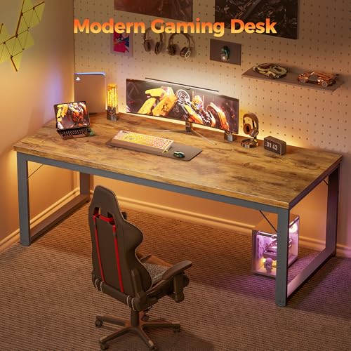 Mericonia 48 Inch Computer Desk, 1" Thick Small Office Table, Brown - color: Brown, size: 48",1"T