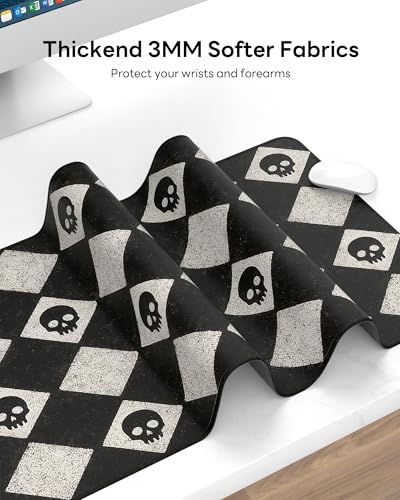 Mouse Pad 31.5x15.7in Large Desk Mat Non-Slip for Office - color: Cute Skulls, size: 31.5" x 15.7"