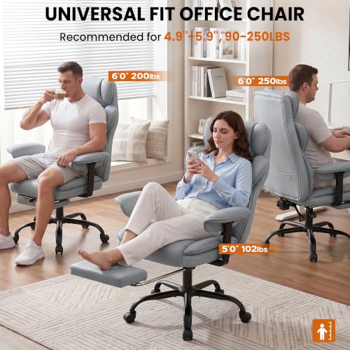 Office Chair, Desk Chair with Soft Adjustable Armrests - color: Grey
