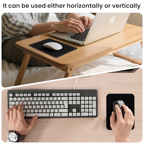 Small Mouse Pad 6 x 8 Inch, Horizontal and Vertical Flexible use. Great for Traveling, Wireless laptops, Keyboard Trays, Offices, etc. (3 Black - color: 3 black