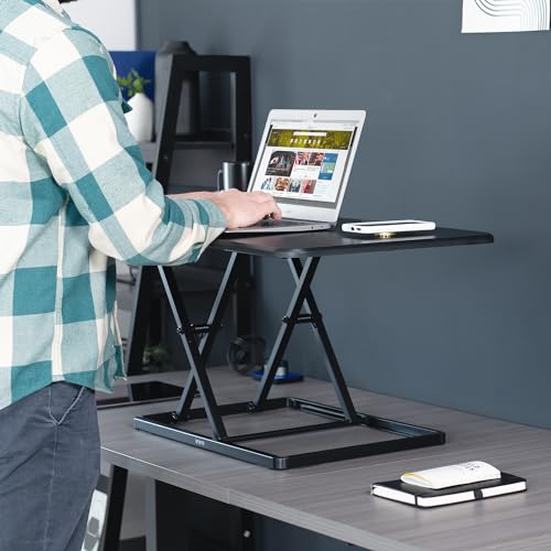 VIVO Black 32 in Single Top Standing Desk Converter, DESK-V032J - color: Black, size: 32"
