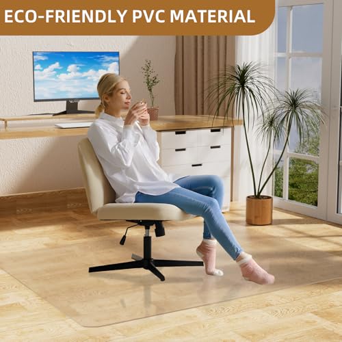 Clear Office Chair Mat for Hard Floors, Plastic Floor Protector for Chairs - size: 36" x 48"