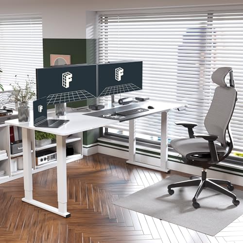FLEXISPOT 4-Leg Standing Desk, 78"x32", Electric Height Adjustable, White - size: 78"x32"