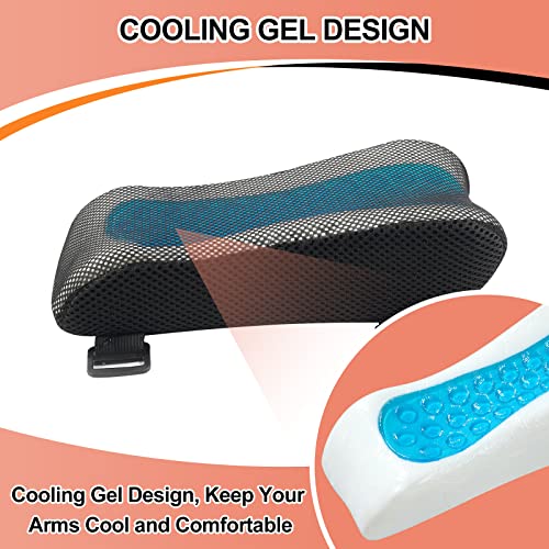 Upgraded Office Chair Arm Pads with Cooling Gel, Ergonomic Memory Foam Armrest Pads for Office Chair Gaming Chair Arm Rest Covers for Desk Chair Armrest Cushions (Set of 2) - color: Cooling Gel