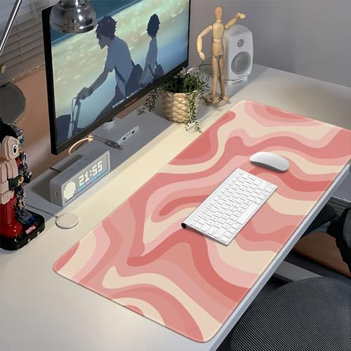 iCasso Desk Pad,Desk Matt for Desktop,Cute Mouse Pad,Pink Topographic - color: Pink Topographic