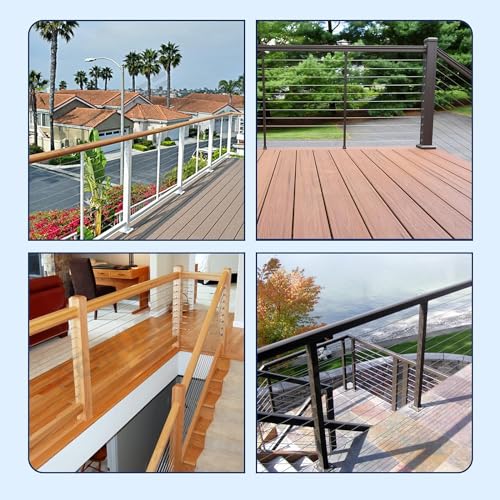 50 Pack 45 Degree Angle Protective Sleeves, Black Cable Railing Stair Protector Sleeve Beveled for 1/8" Wire Rope, T316 Marine Grade Cable Railing Kit with Two Drill Bit for Wood Posts HF039B - size: 45 Degree