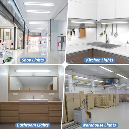 Airand LED Shop Lights for Garage 4FT with Plug, Utility Linkable LED Tube Light 5000K Under Cabinet Lighting,3600 LM LED Ceiling and Closet Light 36W, Corded Electric with ON/Off Switch - size: 4FT-1PCS