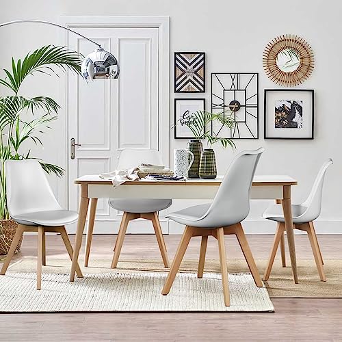 OLIXIS Dining Chairs Set of 8, PU Leather Accent Chairs for Living Room - color: White, size: 8 PC