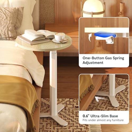 FLEXISPOT Gas Spring Lift Sit-to-Stand Table,20" Round Bar Table - color: Light Oak, size: 20‘’