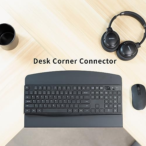 VIVO Black 17 in Corner Desk Connector Platform, DESK-AC07S - color: Black