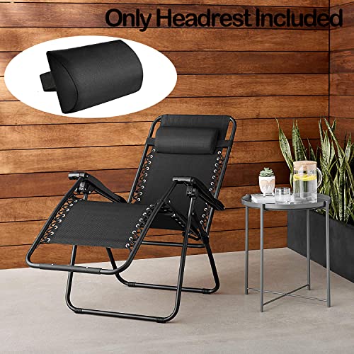 Ostlttyn Zero Gravity Chair Pillow Replacement, Black, 14.3x6.7x2.3 inches, Foam Fill, Modern Style, Head Support, Comfortable & Durable, Breathable Fabric, Removable Cover - color: Black, size: 1 Pack