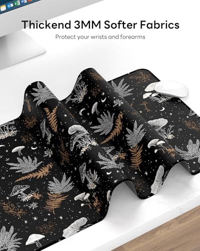 Mouse Pad 31.5x15.7in Large Desk Mat Non-Slip for Office - color: Black Art, size: 31.5" x 15.7"