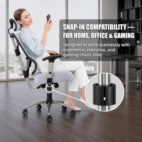 Office Chair Cylinder Replacement - Sytopia Fix Sinking Office Chairs, 4 Pieces Clamps Prevent Office Chair Cylinder from Sinking, up to 5 Inches, No Tools required, Only fits 28mm Piston