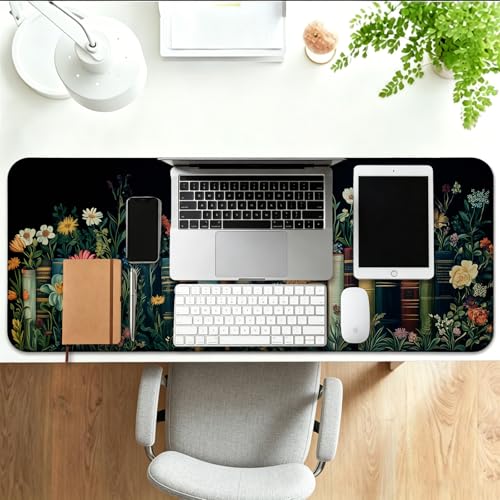 Fantasy Pretty Wildflower Book Gaming Desk Mat, Extended Mouse Pad - color: W02