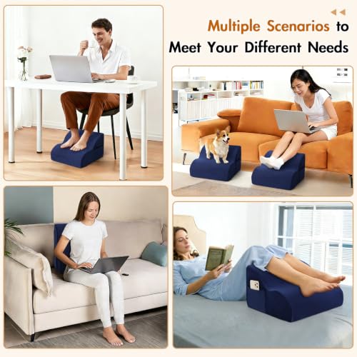 Foot Rest Under Desk,Ergonomic Foot Rest Office Comfort Foot Stool at Work - color: Blue
