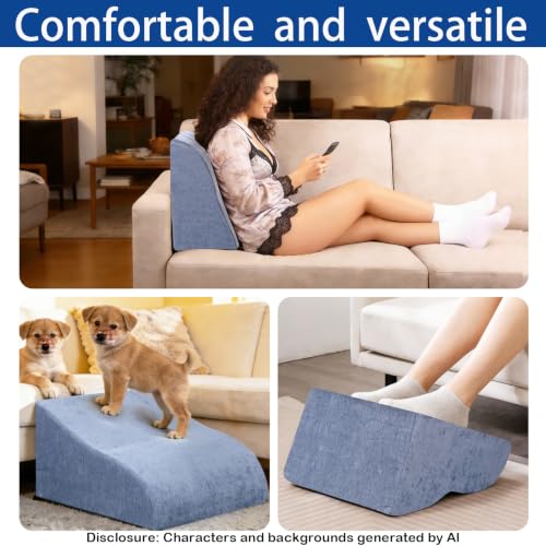 Foot Rest for Under Desk at Work, Ergonomic Under Desk Footrest with Washable Cover for Office, Home & Gaming Leg Elevation Pillow Blue - color: B-blue