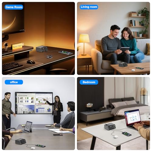 6-in-1 Retractable Charger GaN USB C for iPhone/Android Multiple Devices | 150W Charging Station with Dual Retractable Cables for iPhone 17/16,iPad,MacBook and More-Desktop Charger for Home,Office
