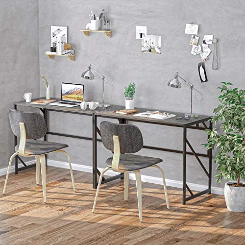 Elephance Folding Desk Writing Computer Desk for Home Office No-Assembly - color: Black Oak, size: 31.5 Inch