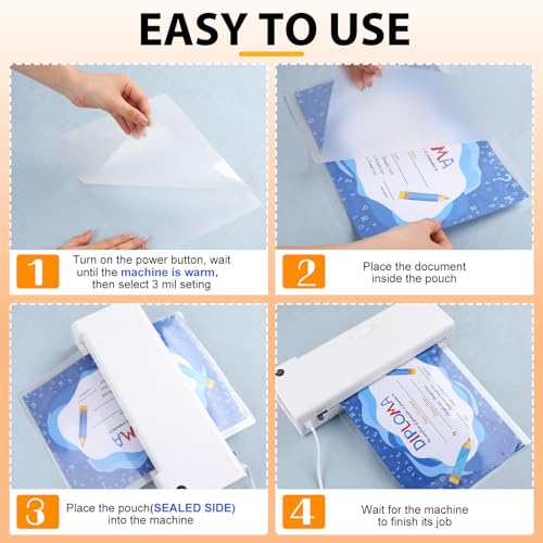 FURWEY Laminating Sheets,500 Pack,3 mil,9x11.5,Thermal Pouches | Holds 8.5x11 Sheets, Clear Letter Size, 9 x 11.5 Inches, Thermal Laminating Pouches, Office & School Supplies - size: 500PACK-3Mil (9 x11.5Inches)