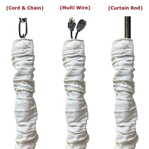 Royal Designs, Inc. CC-16-LW White Cord & Chain Cover 4' Linen Fabric Touch Fastener, Linen White - color: Linen White, size: 1 Pack