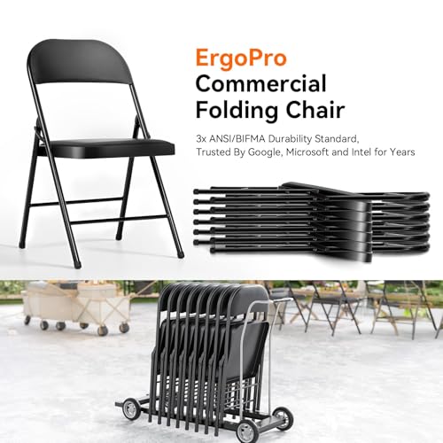 Fenbeli 4 Pack Padded Folding Chairs with Cushion, Black PU Leather Foldable Chairs for Family Dining, Card & Game Nights, 330-Pound Heavy-Duty Steel Frame, Auto-Lock Hinge, Wipe-Clean, Folds Flat - color: Black, size: Set of 4