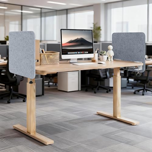2-Pack Felt Desk Dividers, Clamp-On Panels, 24 x 24 Inch, Light Gray - color: Light Gray, size: 24×24 in (2pcs)