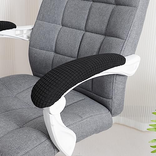 FORCHEER Office Chair Armrest Covers Water Resistant 2PCS Stretch Jacquard Desk Chair Arm Covers for Computer Gaming Chairs Fits 8-13inch Washable Removable-Black - color: Black, size: Chair Armrest Cover-Elastic