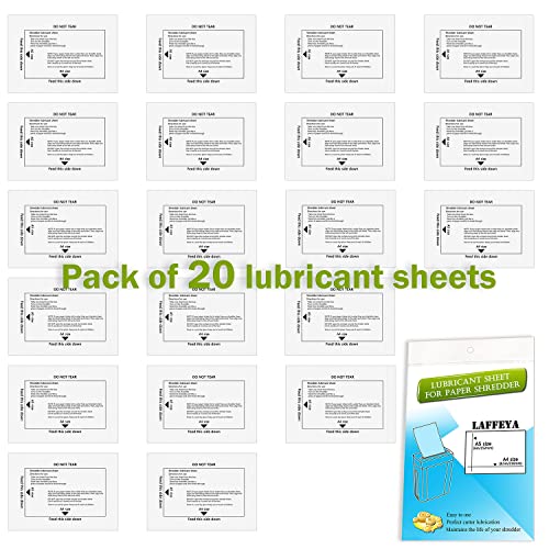 laffeya Shredder Lubricant Sheets & Paper Sharpening Cleaning Sheet (20) - size: 20
