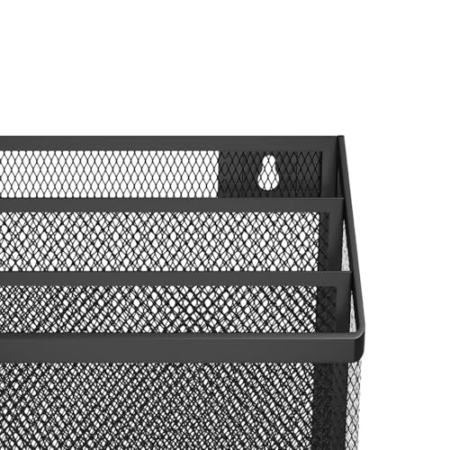 TRU RED Wire Mesh File Organizer, 3-Compartment, Matte Black, 2-Pk - style: 2 Pack