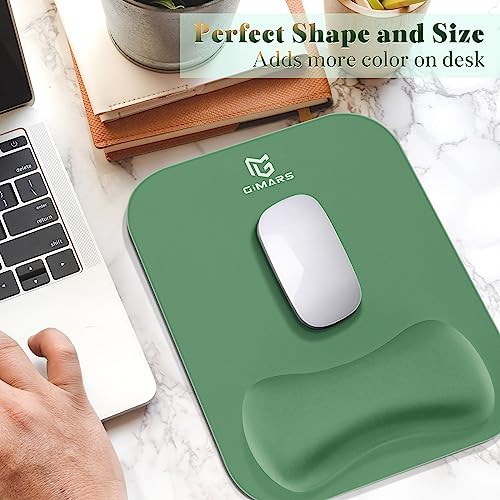 Gimars Large Smooth Superfine Fibre Memory Foam Ergonomic Mouse Pad Wrist Rest Support - Mousepad with Nonslip Base for Laptop, Computer, Gaming & Office,Red Camouflage - color: Dark Green