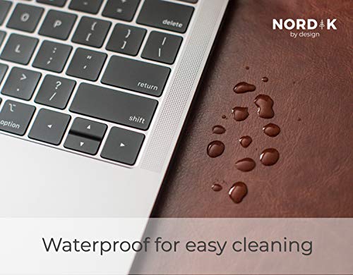 Nordik Leather Desk Mat - Whiskey Brown - Large Leather Desk Pad (35x17 in) | Premium Vegan Leather Desk Pad with Cable Organizer, Giftable, Extended Waterproof Mouse Mat, Non-Slip Desk Pad Protector - color: Desert Blush