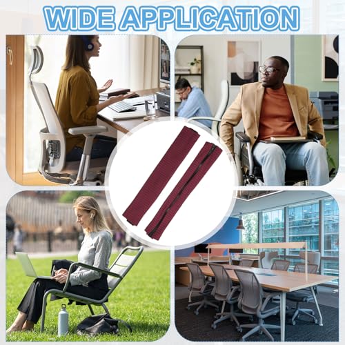 PATIKIL 18x4.3in Office Chair Armrest Covers, 1Pair, Burgundy - color: Burgundy, size: 18"