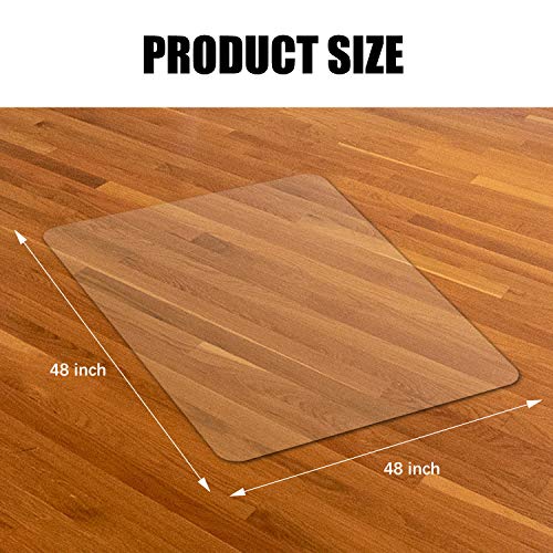 Kuyal Clear Chair mat for Hard Floors 48 x 48 inches Transparent Floor Mats Wood/Tile Protection Mat for Office & Home(48" X 48" Square) - size: 48" x 48" Square
