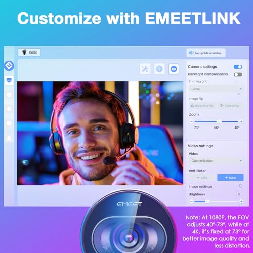 EMEET S600 4K Webcam with Tripod for Streaming, Sony 1/2.55'' Sensor - style: S600 Sony Sensor with Tripod