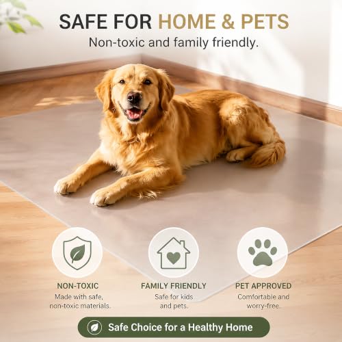 Heavy Duty Chair Mat, 36" x 48" Clear Frosted PVC Chair Mat, 1.5mm Floor Protector for Rolling Chairs, Wood and Tile Floors, Home Office - size: 36 × 48 in