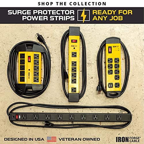 Iron Forge Cable 9 Outlet Surge Protector Power Strip, 9 Ft - Black - style: 9 Outlet