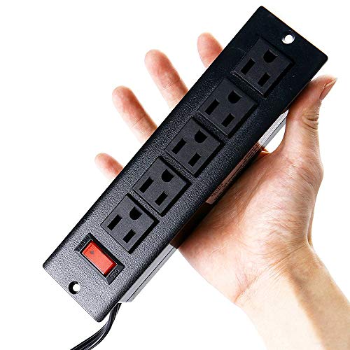 Desk Outlets Recessed Power Strip Without USB Ports Mountable Power Strip Under Desk Power Charging Station with 5AC Outlets Black (Pack of 2) - size: 5 AC Outlet (Pack of 2)