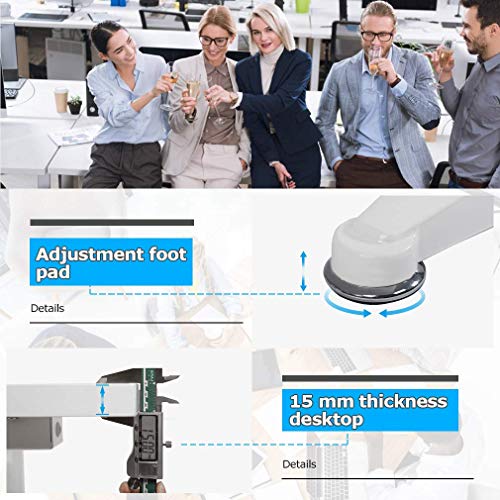 Standing Desk Converter Height Adjustable Desk Stand Up Desk 48 x 24 Inches Large Desktop Sit to Stand Desk with Sturdy Frame, Ergonomic Home Office Computer Workstation for Laptop Dual Monitor, White