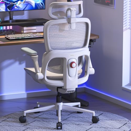SIHOO B300 Pro Ergonomic Office Chair Without Footrest, 4D Lumbar Support - color: White