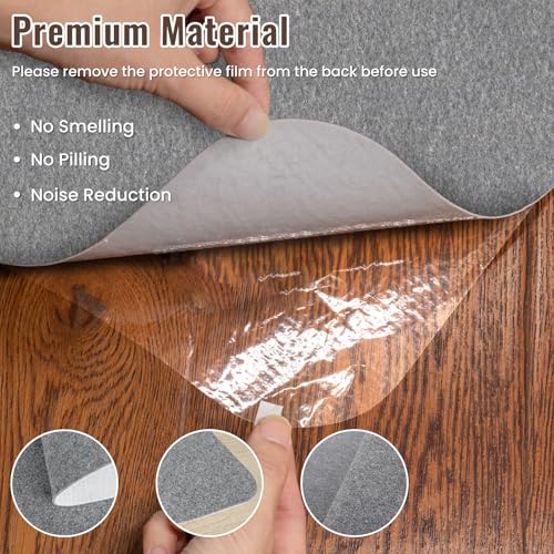 Sycoodeal Office Chair Mat for Hardwood Floor,Slip Resistant Floor Mat for Office Computer Gaming Chair,Heavy Duty Floor Protector for Rolling Chairs,Easy to Clean,Grey(48"x60") - color: Grey, size: 48*60"