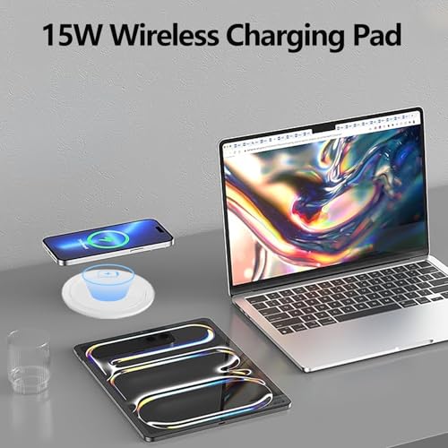 Pop Up Countertop Outlet with 15W Wireless Charger,Pop up Outlet,Max 20W USB Power Delivery,Free 3.94"(100mm) Hole Opener,Pop Up Electrical Outlet with 4 Outlets 15A, 2 USB Ports for Home Office.