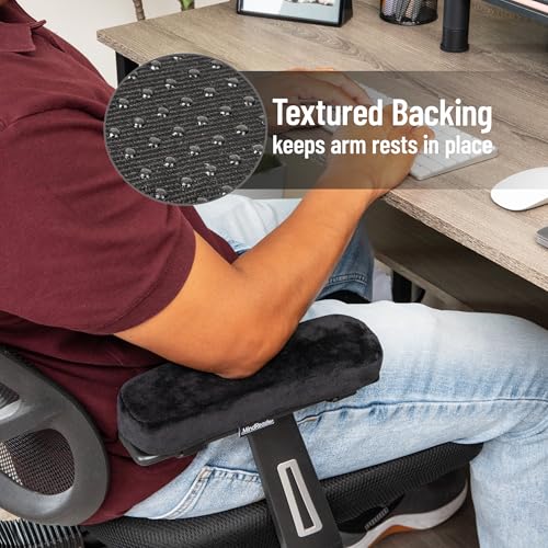 Mind Reader Air-Cloud Memory Foam Armrest Pads, Office & Gaming Chair Arm Rests, Elbow Support with Washable Cover, Black - size: Armrest