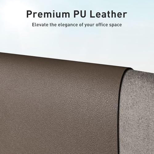 Aothia Leather Desk Pad Protector, Large Mouse Pad, Office Mat, Non-Slip PU Leather Blotter, Laptop Desk Pad, Waterproof Writing Pad for Office and Home (Coffee, 23.6" x 13.7") - color: Coffee, size: 23.6" x 13.7"